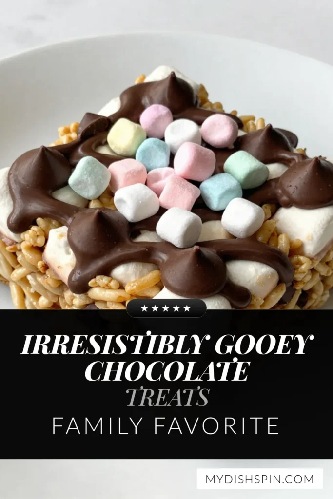 Indulge in these delicious Chocolate Marshmallow Rice Krispie Treats! Perfectly easy no-bake dessert recipes that combine the sweetness of marshmallows and chocolate for a delightful treat. These Chocolate Rice Krispie Treats are so simple to make, you'll want them at every gathering. Don't forget a chocolate drizzle on top for that extra touch! Save this easy recipe for your next sweet craving! #ChocolateTreats #NoBakeDesserts #MarshmallowTreats #ChocolateDrizzle