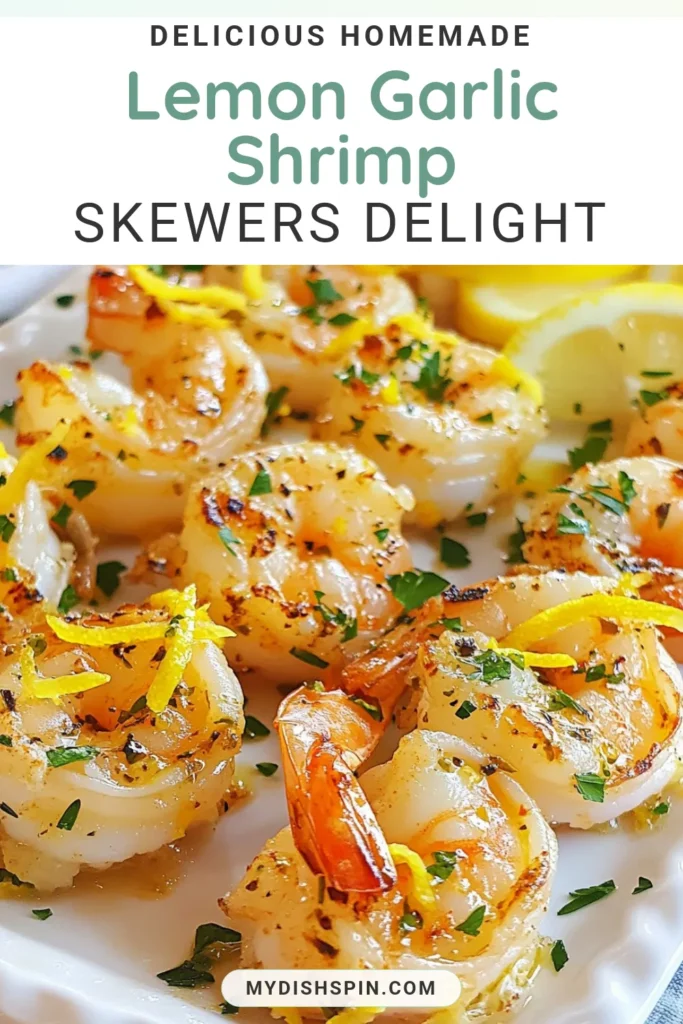 Discover the ultimate garlic butter shrimp skewers with this easy lemon shrimp recipe! Perfect for grilling, these tender grilled shrimp skewers are marinated in a zesty garlic butter sauce that makes every bite unforgettable. Ideal for summer cookouts or quick weeknight dinners, these shrimp marinade recipes are a must-try. Save this flavorful dish for your next gathering! #GarlicButterShrimpSkewers #LemonShrimpRecipe #GrilledShrimpSkewers #EasyShrimpSkewers