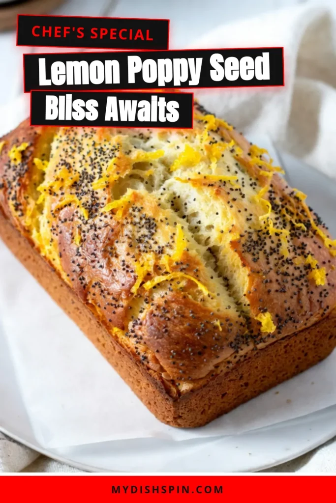 Elevate your baking game with this delightful Lemon Poppy Seed Bread recipe! Experience the zesty flavor of homemade poppy seed cake that's easy to whip up, thanks to the addition of Greek yogurt for extra moistness. Perfect for breakfast or a sweet snack, this easy lemon loaf will brighten your day. Don't miss out—try this delicious zesty lemon bread now! Save this recipe for later! #LemonPoppySeedBread #EasyLemonLoaf #HomemadePoppySeedCake #GreekYogurtLemonBread