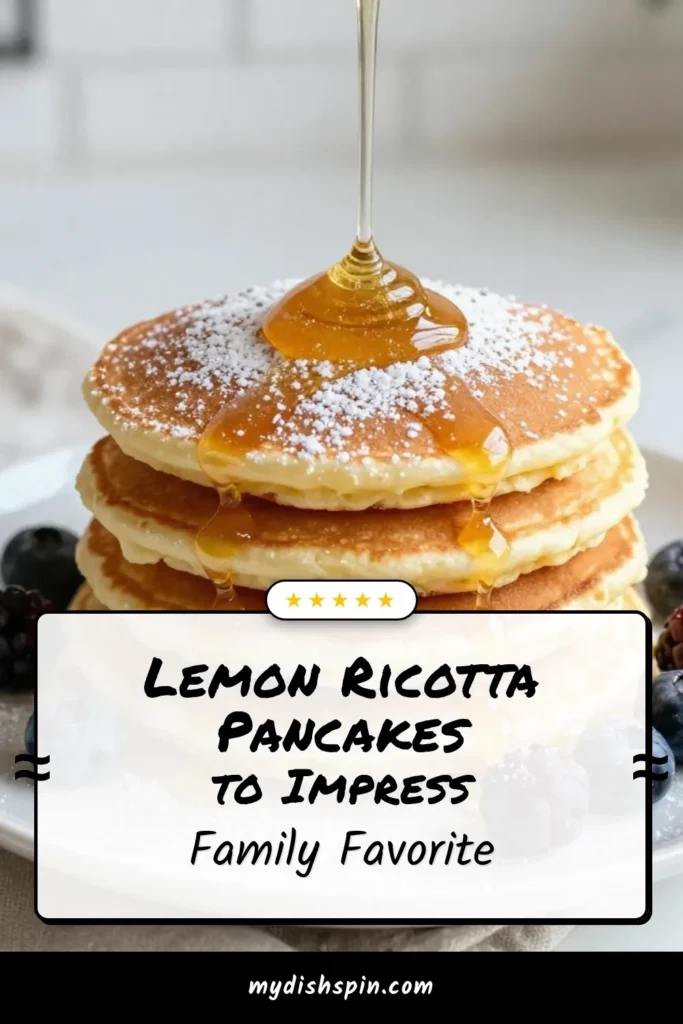 Indulge in a deliciously fluffy breakfast with these Lemon Ricotta Pancakes! This easy pancake recipe combines creamy ricotta and zesty lemon for a perfect morning treat. Whether you're looking for breakfast pancakes that impress or just a quick lemon pancakes fix, this fluffy pancake recipe is your go-to. Discover how to make these delightful pancakes and elevate your brunch game! Save this recipe now! #LemonRicottaPancakes #BreakfastIdeas #FluffyPancakes #EasyRecipes