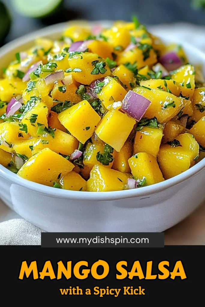 Discover the perfect Spicy Mango Salsa recipe that brings tropical flavors right to your table! This fresh mango salsa combines ripe mangoes, red onion, and jalapeño for an exciting kick. Our easy mango salsa dip is ideal for parties or casual meals. Enjoy homemade salsa with mango that's sure to impress! Try it today and elevate your snacking game. Save this tropical salsa recipe for your next gathering! #MangoSalsa #EasyRecipes #SalsaDip #TropicalFlavors