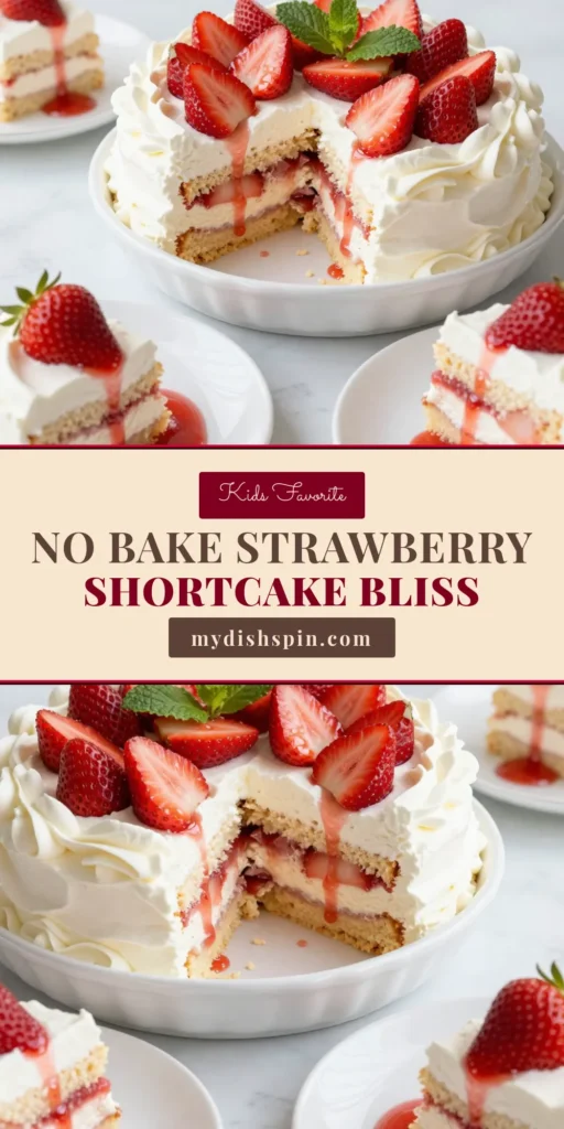 Indulge in this delicious Strawberry Shortcake Icebox Cake, the ultimate no-bake strawberry dessert perfect for summer! This easy strawberry cake recipe features layers of whipped cream and fresh strawberries, creating a delightful treat that everyone will love. Beat the heat with this refreshing summer dessert recipe that’s simple to make and impressively tasty. Save this recipe now for your next gathering! #StrawberryShortcake #NoBakeDessert #SummerTreats #EasyCakeRecipe