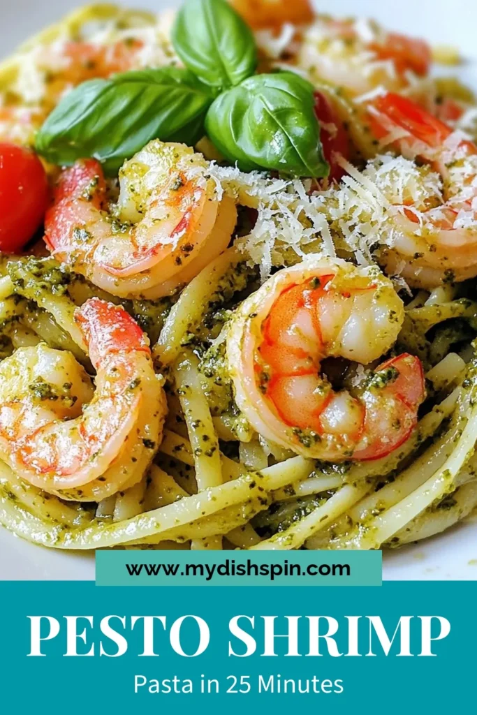 Discover a delicious way to enjoy dinner with this Pesto Shrimp Pasta recipe! This easy shrimp linguine combines succulent shrimp with vibrant basil pesto and cherry tomatoes for a quick pesto pasta that’s ready in just 25 minutes. Perfect for busy weeknights or impressing guests, this basil pesto shrimp dish is sure to become a family favorite. Try it tonight and taste the difference! #PestoShrimpPasta #ShrimpPastaRecipe #QuickPestoPasta #EasyShrimpLinguine