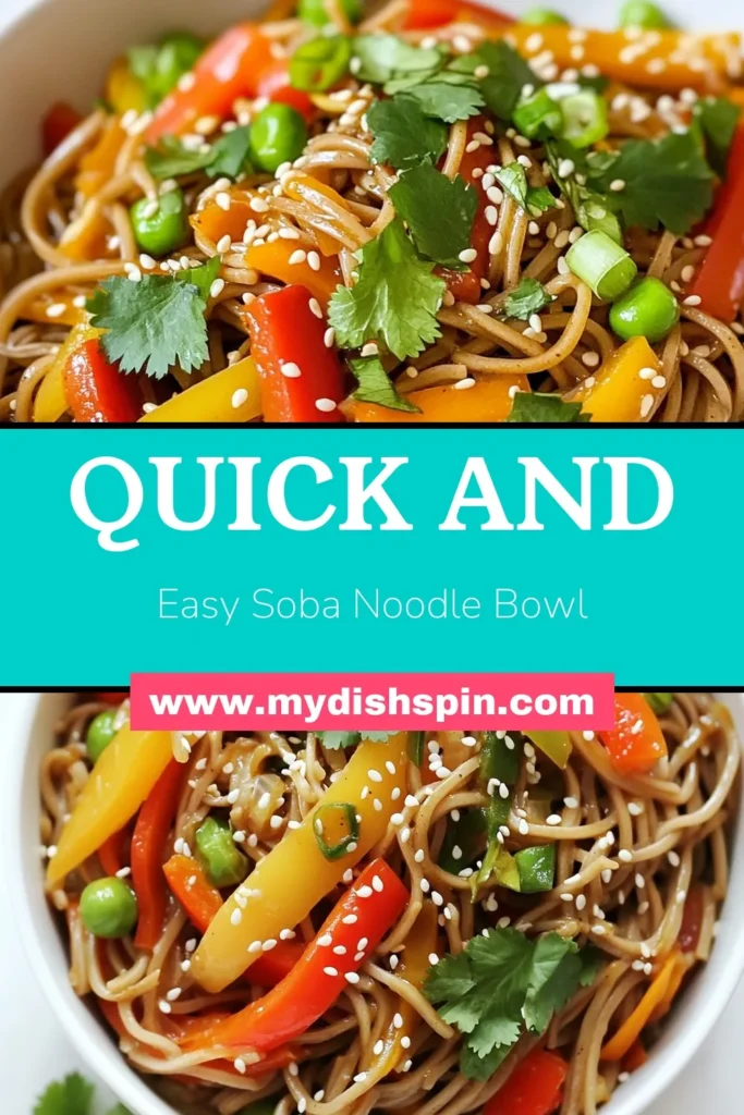 Looking for a quick and satisfying dinner? Try this easy noodle bowl recipe featuring delicious sesame ginger soba noodles. Packed with flavor and fresh veggies, this vegan soba noodle bowl is not only a healthy Asian recipe but also perfect for busy weeknights. In just 20 minutes, you can whip up a meal that's nutritious and delightful! Save this recipe for your next cooking adventure. #NoodleBowl #VeganRecipes #HealthyEating #QuickDinnerIdeas