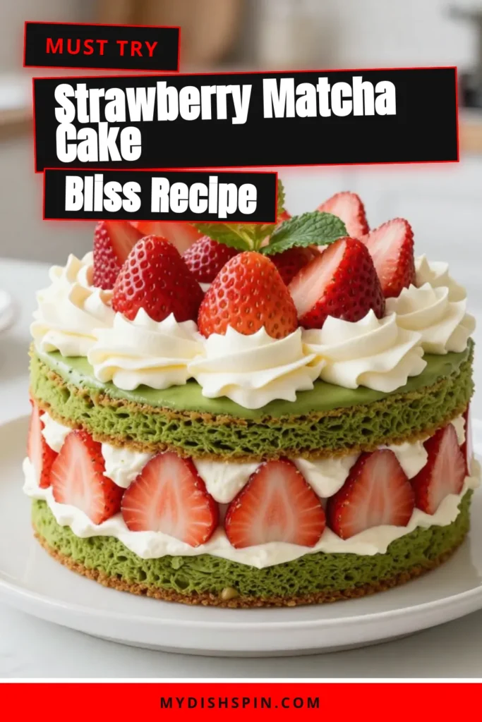 Indulge in this delicious matcha strawberry cake, perfect for any occasion! This layered matcha cake recipe features a delightful combination of creamy whipped frosting and fresh strawberries, creating a heavenly strawberry matcha dessert. Discover how to make matcha cake with strawberries effortlessly with our step-by-step guide. Save this recipe for your next baking adventure and enjoy the vibrant flavors! #MatchaStrawberryCake #LayeredMatchaRecipe #StrawberryDessert #BakingLove