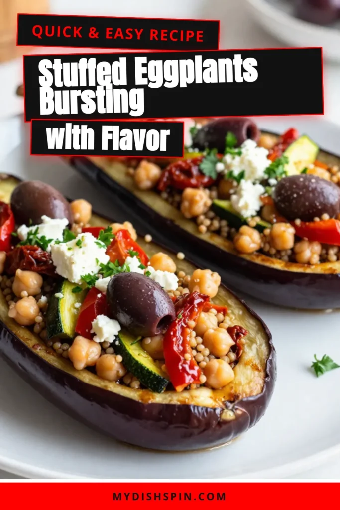 Discover a delicious Mediterranean stuffed eggplant recipe that’s perfect for a healthy vegetarian meal! This quinoa stuffed eggplant dish features baked eggplant with chickpeas, vibrant veggies, and a touch of feta cheese for extra flavor. It's not only nutritious but also incredibly satisfying. Try this easy recipe for a delightful dinner tonight! Save it for later and enjoy eggplant recipes with feta cheese that everyone will love! #MediterraneanDiet #VegetarianRecipes #HealthyEating #EggplantRecipes