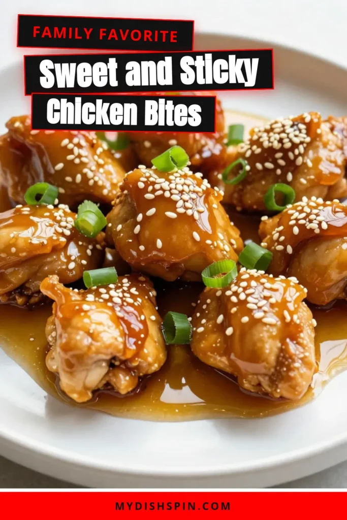 Get ready to impress your family and friends with these delicious honey garlic chicken bites! This easy chicken recipe is perfect as a chicken appetizer or a quick dinner idea that everyone will love. With sweet honey, savory garlic, and a hint of ginger, these Asian chicken recipes are both simple and satisfying. Perfect for busy weeknights! Save this recipe for your next meal! #HoneyGarlicChickenBites #EasyChickenRecipes #ChickenAppetizerRecipes #QuickDinnerIdeas
