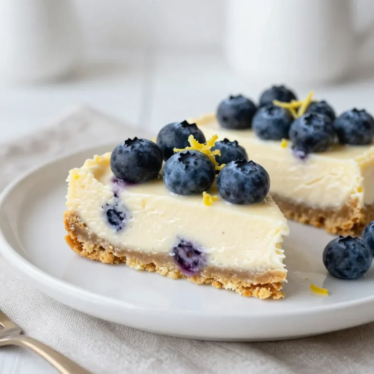 - 1 cup graham cracker crumbs - 1/4 cup granulated sugar - 1/2 cup unsalted butter, melted - 16 oz cream cheese, softened - 1 cup granulated sugar - 1 teaspoon vanilla extract - 3 large eggs - Zest of 1 lemon - 1/4 cup fresh lemon juice - 1 cup fresh blueberries - 1/2 cup blueberries (for garnish) - Zest of 1 lemon (for garnish) Gathering the right ingredients is crucial for these blueberry lemon cheesecake bars. The crust is simple and tasty. You need graham cracker crumbs, sugar, and melted butter. These three items create a base that is crunchy and sweet. Next, the cheesecake filling needs cream cheese, sugar, vanilla, eggs, lemon zest, lemon juice, and blueberries. Each ingredient works together to create a smooth and creamy filling. The lemon gives a bright flavor. Blueberries add a burst of sweetness. For the topping, I suggest using fresh blueberries and some lemon zest. It makes the bars look pretty and adds extra flavor. These ingredients are easy to find and make this treat special. {{ingredient_image_1}} - Preheat the oven to 325°F (160°C). - Line an 8x8 inch baking pan with parchment paper. Start by getting your oven ready. This step helps the cheesecake bake evenly. The parchment paper makes it easy to lift the bars later. - Combine graham cracker crumbs, sugar, and melted butter. - Press the mixture into the baking pan and bake for 10 minutes. For the crust, mix graham cracker crumbs, sugar, and melted butter in a bowl. You want it crumbly but wet enough to stick together. Press this mixture firmly into the bottom of the pan. Bake it for 10 minutes. This gives the crust a nice, firm base. - Beat cream cheese and sugar until creamy. - Incorporate vanilla extract and eggs. Now, let’s make the filling. In a large bowl, beat the softened cream cheese and sugar together. Do this for about 2-3 minutes or until it is smooth. Add vanilla extract next. Then, mix in the eggs one at a time. Make sure each egg is mixed well before adding the next. - Mix in lemon zest and juice. - Gently fold in fresh blueberries. Time for the fun part! Stir in the lemon zest and lemon juice. This adds a bright flavor. Then, gently fold in fresh blueberries. Be careful not to smash them. You want whole blueberries for a lovely look and taste. - Pour filling over cooled crust and spread evenly. - Bake for 30-35 minutes until edges are set. Pour the cheesecake filling over your cooled crust. Spread it evenly across the top. Bake the bars in the oven for 30-35 minutes. The edges should be set, but the center will have a slight jiggle. - Let cool in the oven with the door ajar for 30 minutes. - Refrigerate for at least 3 hours. Once baked, turn off the oven and crack the door open. Let the bars cool there for about 30 minutes. This helps prevent cracks. After that, move them to the fridge and chill for at least 3 hours. Chilling gives the cheesecake a nice texture. - Lift and cut into bars. - Garnish with additional blueberries and lemon zest. To serve, lift the cheesecake out of the pan using the parchment paper. Cut it into bars. For a pretty touch, garnish with extra blueberries and lemon zest. Enjoy your delicious creation! To get a creamy cheesecake, you must soften the cream cheese. Cold cream cheese makes it hard to mix. Leave it out for 30 minutes before use. When adding eggs, do it one at a time. This helps keep the mix smooth. Beat until just blended after each egg. This step ensures a light and fluffy texture. Folding blueberries into the mix requires care. Use a spatula and scoop from the bottom. This method helps keep the blueberries whole. If you break them, the color will bleed. Fresh blueberries are best, but frozen can work. If you use frozen, do not thaw them first. They may release too much juice and make the batter runny. To check if your cheesecake is done, look for a slight jiggle in the center. The edges should look set but not dry. If you bake too long, the bars may crack. To prevent cracks, cool the bars slowly. After baking, turn off the oven and leave the door open. This gradual cooling helps keep the surface smooth. Pro Tips Use Fresh Ingredients: For the best flavor, use fresh lemons and blueberries. They will enhance the taste of your cheesecake bars significantly. Let it Chill: Allowing the cheesecake bars to chill overnight will improve their texture and make them easier to cut. Don’t Overmix: When folding in the blueberries, be gentle to avoid breaking them. This keeps your bars looking beautiful and helps maintain their structure. Experiment with Flavors: Feel free to add other fruits or flavorings, like raspberries or a splash of almond extract, for a unique twist on the classic recipe. {{image_2}} You can change the crust for your blueberry lemon cheesecake bars. Use different types like Oreo, almond, or a gluten-free crust. Each option gives a new taste and texture. - Oreo Crust: Crush Oreos and mix with melted butter. This adds a rich chocolate flavor. - Almond Crust: Blend almond flour with butter and a little sugar. It gives a nutty crunch. - Gluten-Free Crust: Combine gluten-free crumbs with butter. This works well for those avoiding gluten. If you switch the crust, you may need to adjust baking time. For thicker crusts, bake a bit longer. Keep an eye on it to avoid burning. You can also play with flavors in your cheesecake bars. Try using other berries or adding new tastes. - Other Berries: Use raspberries or strawberries instead of blueberries. They bring a different sweetness and color. - Additional Flavors: Mix in coconut or chocolate for a twist. Coconut adds a tropical vibe, while chocolate offers a rich taste. Experimenting with flavors makes your bars unique. This is a fun way to match your mood or season. If you want to make vegan or dairy-free bars, I have some great tips. - Cream Cheese Alternative: Use vegan cream cheese made from nuts. It gives a similar creamy texture without dairy. - Egg Replacements: For eggs, try using flaxseed meal or chia seeds mixed with water. This helps bind your mixture just like eggs do. These options let more people enjoy your delicious cheesecake bars. They are tasty and cater to different diets. To keep your cheesecake bars fresh, store them in the fridge. Use an airtight container. You can also cover them with plastic wrap. This keeps them moist and tasty for up to four days. For long-term storage, freeze the bars. First, let them cool completely. Then, cut them into portions and wrap each piece in plastic wrap. Place the wrapped bars in a freezer-safe bag. They will last for about three months in the freezer. When you want to enjoy your frozen cheesecake bars, take them out of the freezer. Let them thaw overnight in the fridge. This way, they stay creamy and smooth. You can also thaw them at room temperature for about two hours. After thawing, serve them chilled. They taste best this way! In the fridge, your cheesecake bars last about four days. If you store them properly, they'll stay fresh and delicious. Look out for signs of spoilage. If you see any mold or off smells, it's best to throw them away. Enjoy your blueberry lemon cheesecake bars at their best! You can tell when your cheesecake bars are ready by looking for a few signs. First, the edges should look set and firm. The center should have a slight jiggle when you gently shake the pan. An instant-read thermometer can help too. The internal temperature should be around 150°F (65°C). If you see cracks forming, they may be overbaked. Yes! These cheesecake bars are great for making ahead. You can prepare them a day before serving. After baking, let them cool in the oven for about 30 minutes. Then, refrigerate them for at least three hours. This chill time helps the bars firm up and taste better. Just remember to cover them well to keep them fresh. If you need a cream cheese alternative, there are several options. For a dairy-free choice, use cashew cream or silken tofu blended until smooth. You can also try vegan cream cheese, which works well in this recipe. Just make sure it has a similar texture to cream cheese for the best results. You can use frozen blueberries in your cheesecake bars. They are convenient and still tasty. However, they may release more juice during baking. This can change the texture a bit. To use frozen blueberries, do not thaw them first. Gently fold them into the batter while still frozen to help keep your bars from turning too watery. In summary, this article covers all you need to make delicious blueberry lemon cheesecake bars. We discussed the key ingredients, step-by-step instructions, and tips for perfect texture and storage. You can easily switch flavors or create variations to fit your taste. I hope you feel confident to try this recipe. Enjoy your tasty treat, and share it with friends!