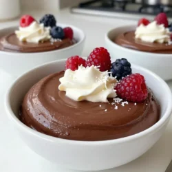 To make a rich and creamy vegan chocolate avocado mousse, you will need the following ingredients: - 2 ripe avocados - 1/4 cup unsweetened cocoa powder - 1/4 cup maple syrup - 1/4 cup almond milk - 1 teaspoon vanilla extract - A pinch of sea salt - Optional toppings: dairy-free whipped cream, fresh berries, shredded coconut These simple ingredients create a delicious dessert that tastes great and is healthy. The avocados give the mousse its creamy texture, while cocoa powder adds that rich chocolate flavor. Maple syrup serves as a natural sweetener, making it a perfect option for those who want to avoid refined sugars. Using almond milk keeps it plant-based, but you can swap it for any plant milk you like. The vanilla extract and sea salt enhance the flavors, making every bite delightful. You can also customize your mousse with toppings like dairy-free whipped cream, fresh berries, or shredded coconut for added flair. Now that you know the ingredients, let’s get excited about making this mousse! {{ingredient_image_1}} - Start by cutting the avocados in half. - Remove the pit and scoop the flesh into a food processor. - Next, add the unsweetened cocoa powder, maple syrup, almond milk, vanilla extract, and a pinch of sea salt. - Blend everything until smooth. Make sure to scrape down the sides to mix well. - Taste the mousse after blending. If you want it sweeter, add more maple syrup. - Blend again to combine everything nicely. - Once the mousse is smooth and creamy, transfer it into serving bowls or glasses. - Refrigerate the mousse for at least 30 minutes. This helps it chill and lets the flavors set. To make the best vegan chocolate avocado mousse, you need ripe avocados. A ripe avocado gives the mousse a rich and smooth texture. To check ripeness, gently press the avocado. It should feel slightly soft but not mushy. Look for avocados that are dark green to black. If they are bright green, they are not ready yet. To achieve a smooth and creamy mousse, blending is key. Use a high-speed blender or a food processor. Start by blending the avocado alone first. This makes it creamy before adding the other ingredients. Scrape down the sides as needed. Blend until the texture is silky and uniform. If you notice lumps, keep blending. Sweetness is a personal choice. I like to start with 1/4 cup of maple syrup. After blending, taste the mousse. If you want it sweeter, simply add more maple syrup. Blend again to mix everything well. You can also try other sweeteners, like agave syrup or dates, to find your favorite flavor. Pro Tips Choose Ripe Avocados: Ensure your avocados are perfectly ripe for the creamiest texture. They should yield slightly to gentle pressure when squeezed. Customize Sweetness: Adjust the amount of maple syrup based on your taste preference. Start with less and add more until you reach your desired sweetness. Chill for Best Flavor: Refrigerate the mousse for at least 30 minutes to enhance the flavors. It will also help achieve a firmer texture. Experiment with Toppings: Get creative with toppings! Try adding nuts, seeds, or different fruits for a unique flavor and texture combination. {{image_2}} You can make this mousse even better by adding nut butters or spices. Try peanut butter for a rich taste. Almond butter adds a nice twist, too. Spices like cinnamon or cayenne can give a kick. Just start with a small amount, then taste. You can always add more! If you want to switch up the sweetener, consider agave syrup or dates. Agave syrup is sweet and works well in this recipe. It blends smoothly and keeps the mousse creamy. Dates can add a caramel-like flavor. Just blend them well to avoid chunks. You can choose between dark chocolate and cocoa powder. Dark chocolate gives a richer flavor. Melt it first for easy mixing. Cocoa powder is great if you want a lighter mousse. It still packs a chocolate punch. Experiment with both to find your favorite! To store leftovers, place the mousse in an airtight container. This keeps it fresh and tasty. You can also cover the surface with plastic wrap. Make sure the wrap touches the mousse. This prevents it from browning. Store it in the fridge for up to three days. You can freeze the mousse if you need to keep it longer. Use a freezer-safe container. Leave some space at the top because it will expand. When you want to eat it, take it out and place it in the fridge overnight. This helps it thaw slowly. You can also let it sit at room temperature for about 30 minutes. The best time to eat the mousse is within three days if kept in the fridge. If you freeze it, aim to eat it within a month. The flavors are best when fresh, so enjoy it soon! Yes, vegan chocolate avocado mousse is healthy. It uses simple, whole ingredients that provide nutrition. Avocados are rich in healthy fats and fiber. They help keep your heart strong. Cocoa powder is full of antioxidants. It can boost your mood and energy. Maple syrup offers a natural sweetness without refined sugars. Almond milk adds creaminess with fewer calories. This mousse gives you a tasty treat without guilt. Absolutely! You can easily make this mousse nut-free. Simply swap almond milk for oat milk or soy milk. Both options work well and keep the mousse creamy. You can also use coconut milk for a richer texture. Just make sure the alternative is unsweetened to control the sweetness. This way, you can enjoy this dessert without any nuts. Vegan chocolate avocado mousse differs from traditional mousse in taste and texture. Traditional mousse often uses eggs and cream, making it rich and airy. In contrast, this mousse is dense and creamy due to the avocados. The cocoa powder gives it a deep chocolate flavor that rivals any classic dessert. You won't miss the eggs or dairy when you try this vegan version. It's a new twist on a beloved treat! This vegan chocolate avocado mousse recipe is simple and fun to make. You learned how to choose ripe avocados, blend the ingredients, and chill the mousse. You can also adjust sweetness and try different flavors. Personalizing your dish makes it unique. Remember, this mousse is healthy and easy to store. Enjoy making it for yourself or friends. This treat can satisfy any chocolate craving without the guilt. Dive in and indulge in a delicious way!