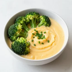 To make a tasty Copycat Panera Broccoli Cheddar Soup, you'll need fresh ingredients. Here’s what you should gather: - 4 cups fresh broccoli florets - 1 medium onion, diced - 2 cloves garlic, minced - 3 tablespoons unsalted butter Fresh broccoli gives a bright flavor and nice texture. Use firm, vibrant green florets. A good onion adds sweetness, while garlic brings depth and warmth to the dish. Next, you need some pantry staples. These ingredients will help thicken and flavor your soup: - 1/4 cup all-purpose flour - 4 cups vegetable broth - 2 cups sharp cheddar cheese, grated - 1 cup heavy cream - Salt and pepper to taste Flour helps make the soup thick and creamy. Vegetable broth adds a rich base. Sharp cheddar cheese gives that classic, cheesy taste. Heavy cream adds smoothness and richness, while salt and pepper enhance the flavors. To make your soup look and taste even better, consider these garnishes: - 1/2 teaspoon paprika (optional for added flavor) - Freshly chopped chives for garnish Paprika adds a subtle warmth and color. Chives bring a fresh touch and a pop of green. These garnishes will impress your guests and elevate your dish! {{ingredient_image_1}} Start by melting 3 tablespoons of unsalted butter in a large pot over medium heat. Add 1 medium diced onion. Cook for about 5 minutes, stirring often, until the onion turns soft and clear. Next, add 2 cloves of minced garlic and cook for 1 more minute. The garlic will smell great! Now, sprinkle 1/4 cup of all-purpose flour over the onion mix. Stir it constantly for about 2 minutes. This forms a roux, which gives the soup a thick base. Gradually pour in 4 cups of vegetable broth. Whisk it well to avoid any lumps. Bring the mix to a simmer. Now, add 4 cups of fresh broccoli florets. Simmer for 10-15 minutes, or until the broccoli is tender. You want it soft enough to blend but still bright green for color. This step is key for great flavor and texture in your soup. After the broccoli is tender, use an immersion blender to blend the soup. Blend until it reaches the texture you enjoy. You can leave some chunks for a nice bite. Next, stir in 1 cup of heavy cream and 2 cups of grated sharp cheddar cheese. If you like, add 1/2 teaspoon of paprika for a little kick. Mix until the cheese melts and the soup is creamy. Finally, taste the soup and season it with salt and pepper. Serve it hot, topped with freshly chopped chives for a nice touch! Fresh ingredients make a big difference in your soup. They add bright flavors and vibrant colors. I always use fresh broccoli florets for this recipe. They give the soup a nice crunch and taste. Try to pick broccoli that is bright green and firm. Fresh garlic and onion also help build a strong base. The flavor is much better than dried or canned options. The key to a great soup is its texture. You want it to be creamy but not too thick. I suggest using an immersion blender. This tool lets you blend the soup right in the pot. Blend until you reach your desired smoothness. If you like chunks, leave some broccoli bits unblended. Adding heavy cream at the end helps achieve that rich, velvety texture. Cheese is what makes this soup truly special. I recommend sharp cheddar cheese for a bold taste. It melts well and mixes perfectly with the cream. You can also use other cheeses like Gruyère or Monterey Jack for a twist. Mixing different cheeses can create a more complex flavor. Always grate your cheese fresh for the best melt and taste. Pro Tips Choose Fresh Broccoli: Always opt for fresh, vibrant green broccoli for the best flavor and texture in your dish. Adjust Consistency: If you prefer a thicker soup, blend less; for a creamier texture, blend more of the broccoli. Cheese Variety: Experiment with different cheeses like Gruyère or Monterey Jack for a unique twist on flavor. Season Gradually: Taste and adjust seasoning as you go, especially after adding the cheese, to ensure the perfect flavor balance. {{image_2}} You can make this soup even heartier by adding protein. Chicken is a great choice. Simply cook diced chicken in the pot before adding the onion. Cook it until it’s no longer pink, then add the onion and garlic. You can also use cooked sausage or diced ham for extra flavor. If you prefer plant-based options, try adding chickpeas or lentils. These will add fiber and protein to your soup. To make this soup dairy-free or vegan, swap out the heavy cream and cheese. Use coconut milk or cashew cream for a creamy texture. Nutritional yeast can add a cheesy flavor without dairy. For the cheese, look for vegan cheese options at your store. They melt well and taste great in soups. Just remember to check the labels for any hidden dairy. You can spice up your broccoli cheddar soup in many ways. Add a pinch of red pepper flakes for heat. If you like smoky flavors, consider adding smoked paprika instead of regular paprika. You can also stir in some curry powder for a unique twist. For a fresh taste, add lemon juice or zest just before serving. This will brighten the soup and add a nice zing. To keep your leftover soup fresh, let it cool first. Pour it into an airtight container. Make sure to seal it well. Store the container in the fridge. Your soup will stay good for about three days. If you want to keep it longer, freezing is a great option. When you reheat your soup, do it slowly. Use low heat on the stove or in the microwave. Stir it often to keep it smooth. If it seems thick, add a splash of broth or cream. This helps keep the creamy texture just right. You can freeze the soup for later use. Pour it into freezer-safe containers. Leave some space at the top for expansion. Label the containers with the date. The soup will stay good for up to three months. When ready to eat, thaw it in the fridge overnight before reheating. Yes, you can make this soup in a slow cooker. Start by sautéing the onion and garlic in butter on the stove. Then add them to the slow cooker with the rest of the ingredients. Cook on low for 6 to 8 hours or on high for 3 to 4 hours. Blend the soup before serving. This method gives you a rich taste while saving time. The soup will last about 3 to 5 days in the fridge. Make sure to store it in an airtight container. Just reheat it on the stove or in the microwave when you are ready to eat. If the soup thickens, you can add a splash of broth or water to loosen it up. Yes, you can use milk instead of heavy cream. However, your soup will be less creamy. If you want it thicker, try using whole milk or add a bit of flour to thicken it. You could also use half-and-half for a richer flavor. We covered how fresh ingredients and pantry staples make your soup taste great. I shared clear steps for preparing, cooking, and blending your broccoli soup to creamy perfection. You learned tips for consistency and flavor, plus delicious variations to try. Storing and reheating soup properly keeps it tasty for later. Think of this soup as a flexible recipe. You can always make it your own. Enjoy your cooking adventure!