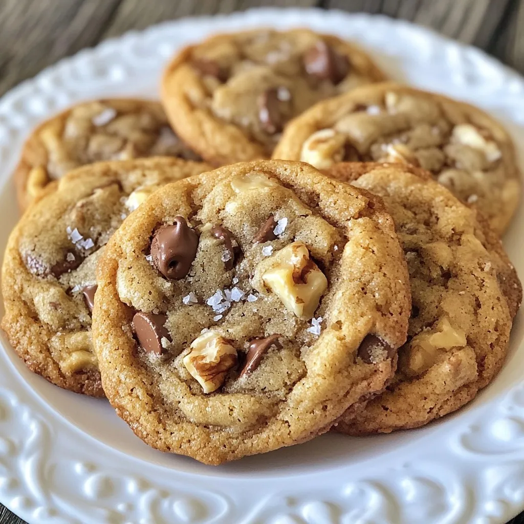 To make these delicious espresso chocolate chip cookies, gather the following ingredients: - 1 cup unsalted butter, softened - 1 cup granulated sugar - 1 cup brown sugar, packed - 2 large eggs - 2 teaspoons vanilla extract - 3 cups all-purpose flour - 1 teaspoon baking soda - 1 teaspoon salt - 1 tablespoon espresso powder - 1 1/2 cups semi-sweet chocolate chips - 1/2 cup chopped walnuts (optional) - Flaky sea salt, for sprinkling Each ingredient plays an important role in creating the perfect cookie. The unsalted butter gives a rich flavor and soft texture. Both sugars add sweetness and moisture. Eggs help bind the dough, making your cookies chewy. Vanilla extract adds depth, while the flour gives structure. Baking soda helps the cookies rise, and salt balances the sweetness. Espresso powder boosts the chocolate flavor, making it more intense. Semi-sweet chocolate chips provide that classic chocolatey goodness. If you like, add walnuts for crunch. Sprinkling flaky sea salt on top enhances the taste with a salty kick. Now that you have your ingredients ready, you can start on the path to baking these irresistible cookies! {{ingredient_image_1}} - Preheat your oven to 350°F (175°C) and line two baking sheets with parchment paper. - In a large bowl, cream together 1 cup of softened unsalted butter, 1 cup of granulated sugar, and 1 cup of brown sugar. Mix until it looks light and fluffy, about 3 minutes. - Beat in 2 large eggs one at a time. Then add 2 teaspoons of vanilla extract. Mix until everything is well combined. - In another bowl, whisk together 3 cups of all-purpose flour, 1 teaspoon of baking soda, 1 teaspoon of salt, and 1 tablespoon of espresso powder. - Slowly add the dry mixture to the wet mixture. Mix just until combined. Don't overmix! - Fold in 1 1/2 cups of semi-sweet chocolate chips and 1/2 cup of chopped walnuts if you like. Make sure they are evenly mixed in. - Use a cookie scoop or a tablespoon to drop rounded balls of dough onto the prepared baking sheets. Leave about 2 inches between each ball. - Sprinkle a tiny pinch of flaky sea salt over each dough ball for a tasty contrast. - Place the trays in the oven and bake for 10-12 minutes. Look for golden edges and soft centers to know they are done. - Let the cookies cool on the baking sheet for 5 minutes. This helps them set. - Carefully transfer them to a wire rack to cool completely. This helps keep them soft and chewy. To get the best texture in your Espresso Chocolate Chip Cookies, do not overmix the dough. Mix just until the flour disappears. Overmixing can make your cookies tough. Use proper measuring techniques to ensure you use the right amount of flour and sugar. Spoon flour into your measuring cup, then level it off with a knife. This helps avoid dense cookies and keeps them light. You can swap out chocolate chips for different flavors. Try dark chocolate chips or white chocolate for a twist. Add spices like cinnamon or nutmeg to enhance the flavor. A pinch of sea salt on top adds a nice contrast to the sweetness. Feel free to experiment with different mix-ins, like dried fruit or coconut, for unique cookies. When serving, arrange your cookies on a decorative plate. This adds a nice touch to your table. Pair the cookies with a hot cup of espresso. The rich coffee flavor complements the cookies perfectly. You can also sprinkle a bit of flaky sea salt on top for a gourmet look and taste. Enjoy sharing these treats with friends and family! Pro Tips Chill the Dough: For thicker cookies, chill the dough for at least 30 minutes before baking. This helps the cookies maintain their shape while baking. Use Fresh Espresso Powder: Ensure your espresso powder is fresh for the best flavor. Stale powder can result in a less intense coffee taste. Mix-Ins Variability: Feel free to experiment with different mix-ins like white chocolate chips or dried cherries for a unique twist on the classic recipe. Storage Tips: Store cookies in an airtight container at room temperature for up to one week to keep them soft and chewy. {{image_2}} You can choose different types of chocolate for your cookies. Dark chocolate gives a rich taste. It pairs well with the espresso flavor. Milk chocolate adds sweetness and creaminess. It makes the cookies softer. If you want a unique twist, try white chocolate. It contrasts nicely with the coffee notes. It adds a sweet touch that many love. Adding nuts can elevate your cookies. Walnuts bring a nice crunch. They also add a nutty flavor that matches well with chocolate. You can use almonds or pecans too. Each adds its own unique flavor. Dried fruits can also enhance your cookies. Consider adding raisins or cranberries. They provide a chewy texture and a burst of sweetness. You can infuse other flavors like cinnamon or nutmeg. Just a hint can add warmth to the cookies. These spices blend well with chocolate and coffee. To keep your espresso chocolate chip cookies fresh, store them in an airtight container. This helps lock in moisture and flavor. You can stack the cookies with parchment paper between layers. This prevents them from sticking together. If you want to keep them longer, you can refrigerate them. Just make sure to seal them well. The cool air keeps them fresh for a few extra days. Freezing cookies is a great way to save them for later. To freeze the dough, scoop the cookie balls onto a baking sheet. Place the sheet in the freezer for about an hour. Once they are firm, wrap each ball in plastic wrap. You can also use a freezer bag to save space. When you want to bake them, take out the dough and let it thaw for about 30 minutes. Then, bake as usual. This way, you can enjoy fresh cookies anytime! You can check your cookies in a few ways. Look for golden edges and soft centers. The cookies should not look wet. If they are golden brown at the edges, they are likely done. Remember, they will firm up as they cool. Yes, you can use decaf espresso powder. It offers the same rich flavor without the caffeine. This option works well if you want to enjoy the taste without the buzz. You can find decaf espresso powder in most stores. If you want to make vegan cookies, there are great egg substitutes. You can use a flaxseed meal or chia seeds mixed with water. A quarter cup of unsweetened applesauce also works well. This keeps the cookies moist and tasty. This blog post shared a simple cookie recipe with key ingredients and steps. We discussed how to mix, bake, and cool cookies perfectly. I highlighted tips for great texture and added flavors. Variations like different chocolates and nuts can keep things fresh. I also covered storage methods to keep your cookies delicious longer. With these tips, you can enjoy baking cookies that taste fantastic. Happy baking!