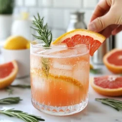 - 1 large grapefruit, juiced - 2 tablespoons honey or agave syrup - 1 sprig fresh rosemary, plus extra for garnish - 2 cups sparkling water - Ice cubes - Grapefruit slices for garnish For this recipe, you need one large grapefruit. This gives enough juice for four servings. I recommend using two tablespoons of honey or agave syrup. This adds the right amount of sweetness without overpowering the grapefruit. The fresh rosemary adds a lovely herbal note. Use one sprig for the recipe and save some for garnish. If you don’t have honey, you can use agave syrup. Both work well. For sparkling water, any club soda or tonic water can be a good stand-in. If you want a more herbal taste, try thyme instead of rosemary. You can also mix in other citrus juices, like lemon or lime, for extra flavor. {{ingredient_image_1}} To start, take one large grapefruit and juice it. You need about one cup of juice. In a small saucepan, mix the grapefruit juice with two tablespoons of honey or agave syrup. Heat this mixture over medium heat. Stir it gently until the honey dissolves fully. This creates a sweet grapefruit syrup. Once done, remove the pan from the heat and let the syrup cool. Next, grab one sprig of fresh rosemary. This helps release the oils for better flavor. To bruise the rosemary, use the back of a knife or a rolling pin. Just tap it lightly. You want to see some small breaks in the leaves. This step brings out the best taste in your spritzer. Now, it’s time to mix everything. In a large pitcher, combine the cooled grapefruit syrup and the bruised rosemary. Pour in two cups of sparkling water. Stir gently, so you don’t lose the bubbles. This light fizz makes the drink refreshing. Fill your glasses with ice cubes. Finally, pour the spritzer over the ice. For a lovely touch, garnish each glass with a slice of grapefruit and a sprig of rosemary. Your drink is now ready to enjoy! To boost the flavor, try using fresh ingredients. Fresh grapefruit juice tastes much better than bottled juice. The zest from the grapefruit adds a nice touch. Just be careful not to zest too deep; the white part is bitter. You can also add a pinch of salt. This small amount lifts the flavors. If you want a sweeter drink, adjust the honey or agave syrup. You can even mix in other herbs like mint. Experiment and find what you love. For the best fizz, choose chilled sparkling water. Cold water keeps the bubbles longer. Add the sparkling water last to keep the fizz intact. Stir gently to mix, but avoid excessive stirring. If you want more bubbles, pour the water high into the pitcher. This adds air and creates more fizz. You can also try flavored sparkling water for a twist. It keeps the drink lively and fun. A beautiful drink starts with great garnishes. Use fresh grapefruit slices for color and flavor. Cut them thin so they float nicely. Add a sprig of rosemary in each glass for a pop of green. This not only looks good but also adds more aroma. For fun, you can freeze some grapefruit slices in ice cubes. This keeps the drink cold without watering it down. Always serve in clear glasses to show off the vibrant color. Pro Tips Use Fresh Grapefruit: Freshly squeezed grapefruit juice provides the best flavor and vibrant color, making your spritzer more refreshing. Experiment with Sweeteners: Try different sweeteners like maple syrup or agave for a unique twist on sweetness that complements the tartness of the grapefruit. Chill the Ingredients: For an extra refreshing drink, chill the grapefruit juice and sparkling water beforehand, so you can skip the ice and maintain the flavor. Garnish Creatively: Enhance the presentation by using a combination of grapefruit slices and rosemary sprigs. You can also add edible flowers for a colorful touch. {{image_2}} You can boost the flavor by adding other citrus. Try lemon or lime juice. These fruits give a bright zing. Mix in one part lemon juice or lime juice for balance. You can also add orange juice for sweetness. Use fresh juices for the best taste. This mix makes your drink more complex and fun. Want to turn your spritzer into a cocktail? Add your favorite spirit! Vodka or gin works well. Start with one ounce per glass. Pour the spirit first, then add the grapefruit mix. Stir gently to blend. This gives you a refreshing drink with a kick. Perfect for summer parties or special occasions! If you want a healthier drink, try sugar alternatives. Use stevia or monk fruit sweetener. These options keep the sweetness without extra calories. You can also skip sweeteners if you like it tart. The natural sugar in grapefruit might be enough. Adjust to your taste. Enjoy a guilt-free refreshment! Store leftover grapefruit syrup in a clean, airtight jar. Keep it in the fridge. It will stay fresh and tasty for up to a week. If you want to keep it longer, you can freeze it. Pour the syrup into ice cube trays for easy use later. This way, you can add a splash of flavor to drinks or desserts anytime. You can make the grapefruit syrup ahead of time. This saves you time on busy days. Just follow the recipe as usual. Once the syrup cools, store it in the fridge. You can also prepare the rosemary by bruising it. Keep it in a small bag in the fridge. This way, you will have everything ready when you want to make your spritzer. The grapefruit syrup lasts about one week in the fridge. If you freeze it, use it within three months for the best flavor. Always check for mold or off smells before using. If you see or smell anything strange, toss it out. Safety is key when it comes to food storage. Enjoy your spritzer with peace of mind! A grapefruit rosemary spritzer is a refreshing drink. It combines fresh grapefruit juice and sparkling water. You also add honey and rosemary for flavor. This drink is bright and fruity. The rosemary adds a nice herbal touch. It's perfect for summer gatherings or a quiet afternoon. Yes, you can use bottled grapefruit juice. However, fresh juice tastes better and is healthier. Bottled juice may have added sugars. Check the label for pure juice options. If you use bottled juice, skip the syrup step. Just mix honey with the juice and sparkling water. This recipe is already non-alcoholic! The grapefruit rosemary spritzer is great for everyone. If you want a twist, add flavored sparkling water. You can also mix in fresh herbs or other fruit juices. This drink stays tasty and fun for all ages. This blog post covered everything you need for a great Grapefruit Rosemary Spritzer. We looked at ingredients, step-by-step instructions, and helpful tips. You learned about fun variations, like adding other fruits or making it an alcoholic drink. We also shared how to store leftovers and answered common questions. Enjoy making this spritzer for yourself and friends. It's a refreshing drink that you can customize to fit your taste. Remember, the best part is sharing it with others. So, go ahead and impress everyone with your amazing spritzer skills!