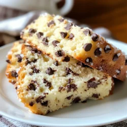 To make chocolate chip scone bread, gather these items: - 2 cups all-purpose flour - 1/3 cup granulated sugar - 1 tablespoon baking powder - 1/2 teaspoon salt - 1/2 cup cold unsalted butter, cubed - 2/3 cup heavy cream - 1 large egg - 1 teaspoon vanilla extract - 1 cup semi-sweet chocolate chips - 1/4 cup coarse sugar for topping (optional) These ingredients come together to create a delightful and sweet bread. If you need to convert measurements, here are some useful tips: - 1 cup equals 240 milliliters. - 1 tablespoon equals 15 milliliters. - 1 teaspoon equals 5 milliliters. Using these conversions can help you scale the recipe up or down. You can swap some ingredients to fit your needs: - Use whole wheat flour for a nuttier taste. - Replace heavy cream with almond milk for a lighter option. - Use coconut oil instead of butter for a dairy-free choice. - Swap semi-sweet chocolate chips for dark chocolate for a richer flavor. These substitutions can keep the recipe fun and fresh! {{ingredient_image_1}} First, gather all your ingredients. You need: - 2 cups all-purpose flour - 1/3 cup granulated sugar - 1 tablespoon baking powder - 1/2 teaspoon salt - 1/2 cup cold unsalted butter, cubed - 2/3 cup heavy cream - 1 large egg - 1 teaspoon vanilla extract - 1 cup semi-sweet chocolate chips - 1/4 cup coarse sugar for topping (optional) Start by preheating your oven to 375°F (190°C). Grease a 9x5 inch loaf pan and set it aside. Next, in a large bowl, whisk the flour, sugar, baking powder, and salt. Mix these dry ingredients well. Now, take your cold butter and add it to the flour mix. Use a pastry cutter or your fingers to cut the butter into the flour. You want it to look like coarse crumbs. This step is key for a flaky texture. In another bowl, whisk together the heavy cream, egg, and vanilla until smooth. Then, pour this mixture into the dry ingredients. Stir until just combined. Be careful not to overmix! Gently fold in the chocolate chips. Transfer the dough into your greased loaf pan. If you like, sprinkle coarse sugar on top for added crunch. Now, place the pan in the oven. Bake for 45 to 50 minutes. Check if it’s done by inserting a toothpick into the center. If it comes out clean, you’re good. The top should be golden brown and look inviting. Once baked, remove the loaf from the oven. Let it cool in the pan for about 10 minutes. Then, transfer it to a wire rack to cool completely. Slice the scone bread into thick pieces. Serve it warm with butter or jam. For a fancy touch, dust the top with powdered sugar. Enjoy each slice of this delicious chocolate chip scone bread! When you bake, small mistakes can change your scone bread. Here are some to watch for: - Overmixing the Dough: Mixing too much makes the bread tough. Mix just until wet. - Incorrect Oven Temp: Always preheat your oven. A hot oven helps the bread rise. - Not Measuring Ingredients: Use precise measurements. Too much flour can dry the bread. To get that soft and tender bite, keep these tips in mind: - Use Cold Butter: Cold butter creates flaky layers. Cut it into the flour until crumbly. - Don’t Skimp on Cream: Heavy cream adds moisture. It helps keep the bread soft. - Check Baking Time: Every oven is different. Use a toothpick to test for doneness. Add-ins can elevate your scone bread’s taste. Here are some ideas: - Nuts: Chopped walnuts or pecans add crunch. Toss them in with the chocolate chips. - Spices: A dash of cinnamon or nutmeg gives warmth. Mix in just a bit for flavor. - Fruits: Dried fruits like cranberries or apricots add sweetness. Adjust the chocolate chips if needed. Pro Tips Use Cold Ingredients: Make sure your butter and cream are very cold to achieve a flaky texture in your scone bread. Don’t Overmix: Mix the dough until just combined to prevent the scone bread from becoming tough. Check for Doneness: Insert a toothpick into the center; if it comes out clean, your scone bread is ready. Experiment with Flavors: Try adding nuts or different types of chocolate chips for a unique twist on the classic recipe. {{image_2}} You can switch up flavors to keep things fun. Try adding nuts like walnuts or pecans. Dried fruits such as cranberries or blueberries can add a chewy texture. For a twist, use white chocolate chips instead of semi-sweet. You can even mix in spices like cinnamon or nutmeg for warmth. Each change gives your scone bread a new taste. If you want a lighter version, swap some ingredients. Use whole wheat flour instead of all-purpose flour. This gives more fiber and nutrients. You can also reduce the sugar to make it less sweet. Try using Greek yogurt instead of heavy cream for a creamy texture with fewer calories. These swaps still keep your scone bread tasty. Making gluten-free scone bread is easy. Use a gluten-free flour blend instead of regular flour. Check that your baking powder is gluten-free too. For vegan options, replace the egg with a flax egg. A flax egg is made by mixing one tablespoon of flaxseed meal with two and a half tablespoons of water. Let it sit until it thickens. Also, substitute the butter with coconut oil or vegan butter. These changes let everyone enjoy this treat! To keep your chocolate chip scone bread fresh, store it in an airtight container. This helps maintain moisture and flavor. I like to place a piece of wax paper between the bread and the lid. This way, it stays soft but doesn’t get soggy. Keep it at room temperature for about three days. For longer storage, consider freezing it. Freezing is easy and keeps your scone bread tasty. First, let it cool completely. Then, wrap the loaf tightly in plastic wrap. Make sure it’s sealed well to avoid freezer burn. After that, place it in a freezer bag or airtight container. You can freeze it for up to three months. Label it with the date so you know when to use it. When you’re ready to enjoy your scone bread again, reheating is simple. If it’s frozen, let it sit at room temperature for about an hour. Preheat your oven to 350°F (175°C). Wrap the bread in foil to keep it moist while it warms. Heat it for about 10 to 15 minutes. If you want a crisp crust, remove the foil for the last few minutes. Enjoy your warm, chocolatey treat! Scones come from the United Kingdom. They date back to the 16th century. Originally, they were made with oats. Over time, recipes changed to include wheat flour. Now, scones can be sweet or savory. They are a staple in British tea time. This treat pairs well with clotted cream and jam. Chocolate chip scone bread is a fun twist on the classic scone. To check if your scone bread is done, use a toothpick. Insert it into the center of the loaf. If it comes out clean, the bread is ready. You should also check the color. The top should be golden brown. The bread should feel firm to the touch. If it is still soft, bake for a few more minutes. Yes, you can make chocolate chip scone bread ahead of time. After baking, let it cool completely. Wrap the bread tightly in plastic wrap. Then, place it in an airtight container or a freezer bag. You can freeze it for up to three months. When you want to eat it, thaw it in the fridge overnight. Reheat slices in the oven for a warm treat. In this post, we explored how to make delicious chocolate chip scone bread. We covered the key ingredients, step-by-step baking instructions, and tips for perfect results. I shared ingredient substitutions and variations to suit different diets. Remember, avoid common mistakes and add your favorite flavors for a fun twist. Store your scone bread properly for the best taste and freshness. Now, you’re ready to bake with confidence. Enjoy every bite of your tasty creation!